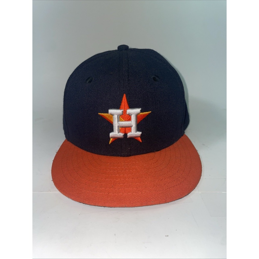 Houston Astros New Era 59FIFTY Fitted 6 5/8 Size Hat Cap Navy MLB Low Profile VG